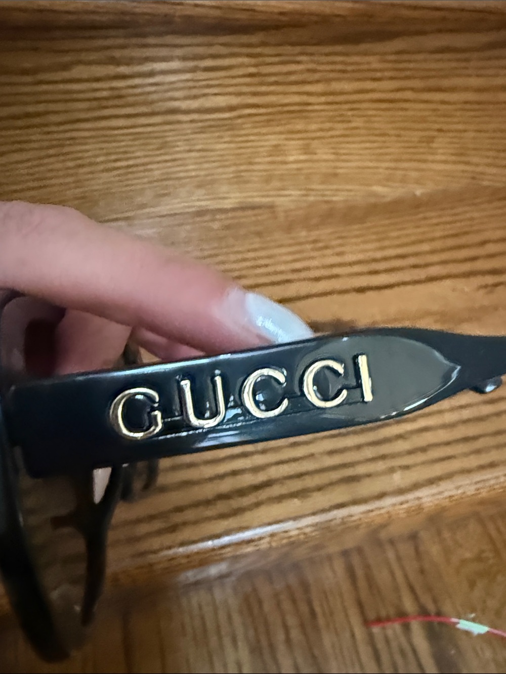 Gucci Black Sunglasses with Gold Logo Accent - Picture 2 of 7